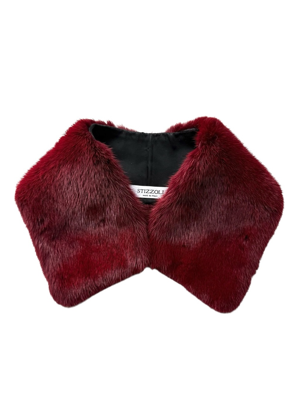 Stizzoli Rabbit Fur Neck Scarf Warmer Red Vintage Rare Made in Italy Luxury